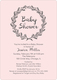 Pink and Grey Baby Shower Wreath Invitations Image 5 of 6